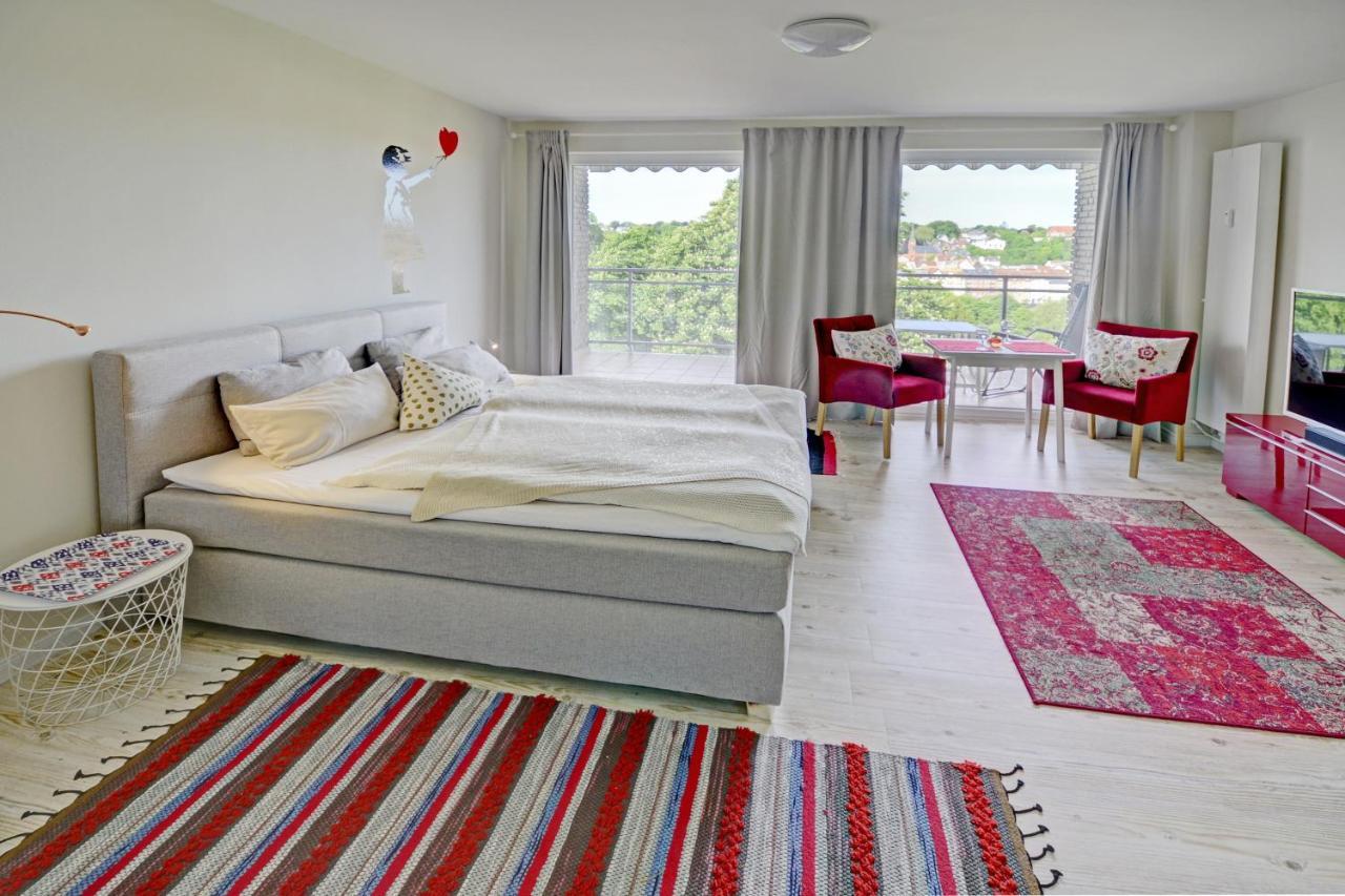 Fewo1846 - Flensview - Komfortables Studioapartment Mit Balkon Und Hafenblick フレンスブルク エクステリア 写真